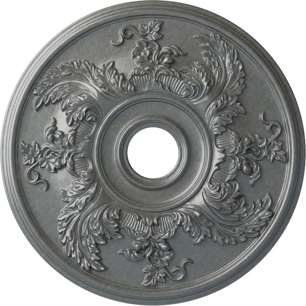 Ekena Millwork Acanthus Twist Ceiling Medallion (Canopies up to 8 3/8"), 23 5/8"OD x 4 5/8"ID x 1 7/8"P, Platinum CM23ACPLS - main